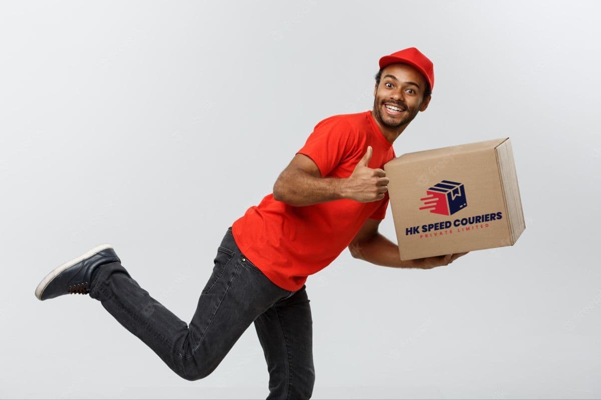 Courier holding a package